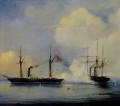 バーリ軍艦におけるロシアの蒸気護衛艦ウラジーミルとトルコのペルヴァズの間の行動